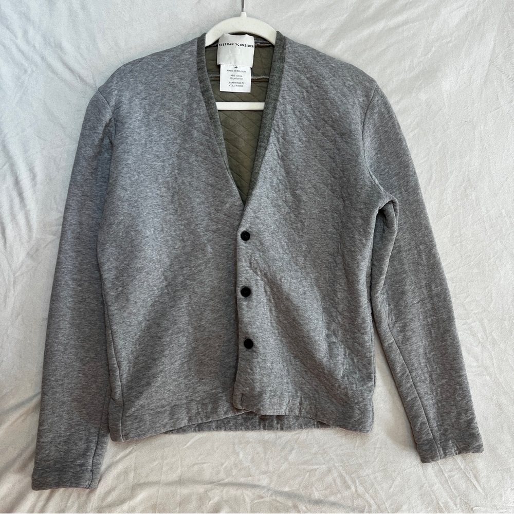 Stephan Schneider Grey Quilted Cardigan Sweater